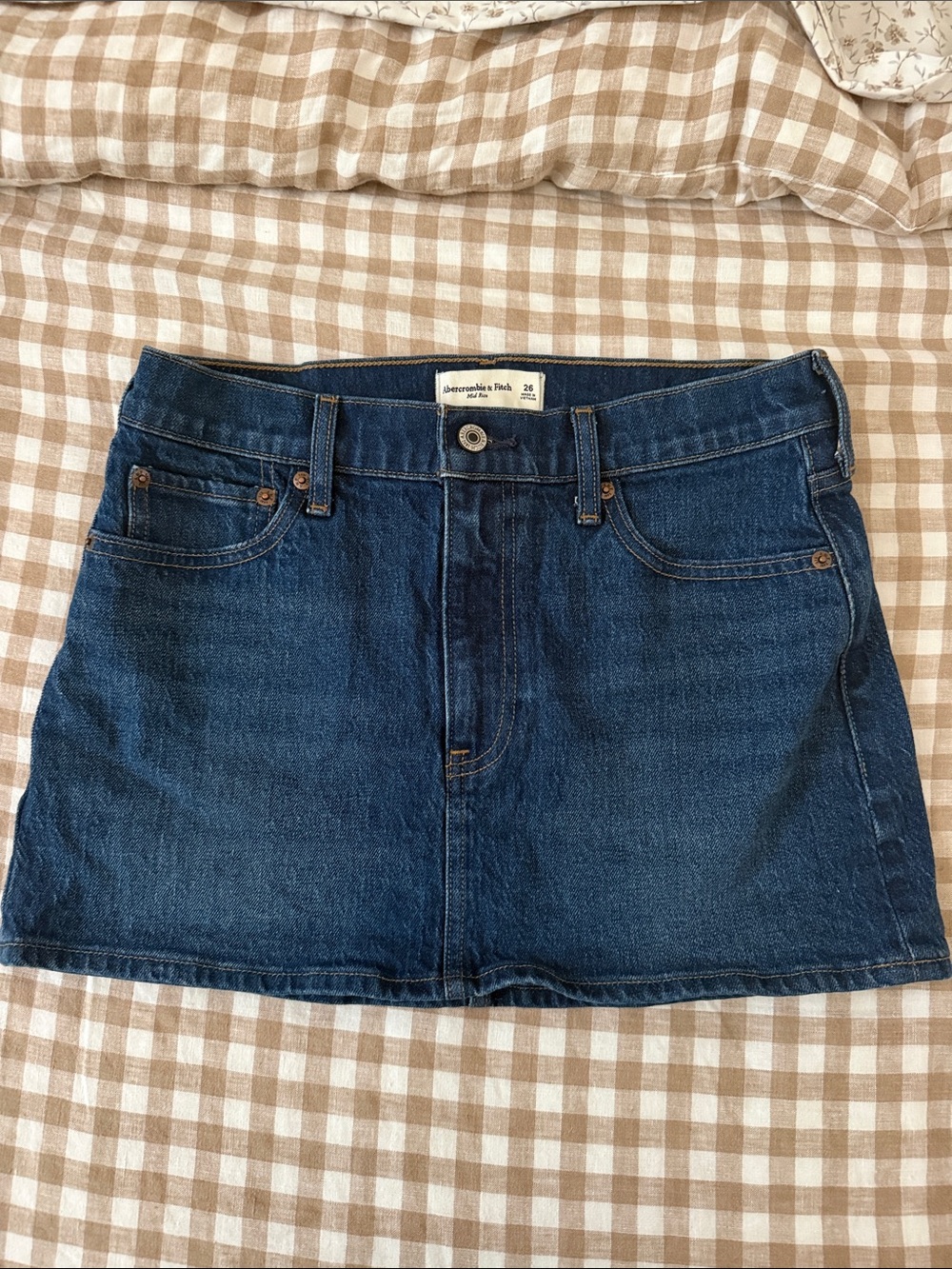 Abercrombie Blue Denim Mid Rise Mini Skirt
